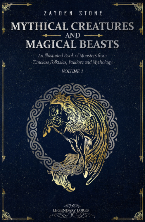 Book Cover Mythical Creatures and Magical Beasts by Zayden Stone, Pegasus design.